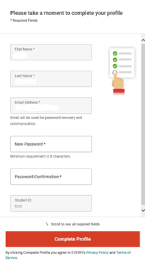 Screenshot of Everfi login prompt
